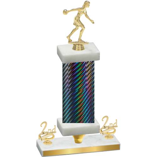 Premium Single Black Carbon Fiber Second Place Bowling Trophy