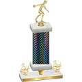 Premium Single Black Carbon Fiber Third Place Bowling Trophy