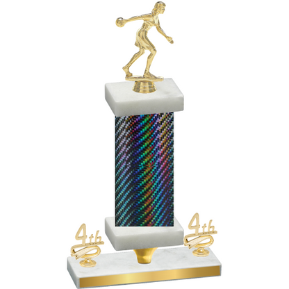Premium Single Black Carbon Fiber Fourth Place Bowling Trophy