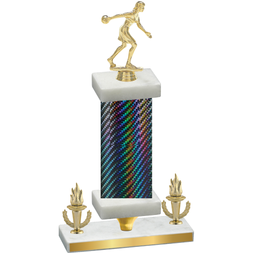 Premium Single Black Carbon Fiber Victory Bowling Trophy