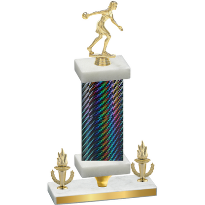 Premium Single Black Carbon Fiber Victory Bowling Trophy