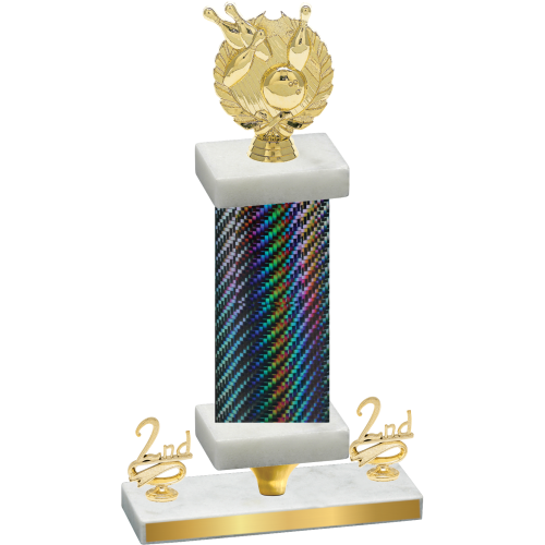 Premium Single Black Carbon Fiber Second Place Bowling Trophy