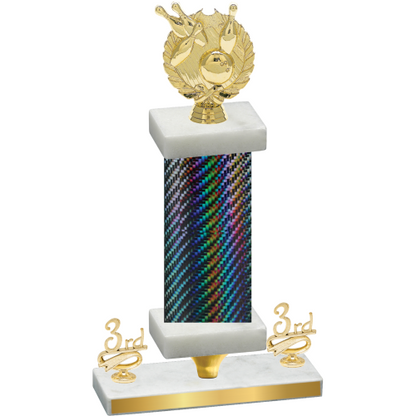Premium Single Black Carbon Fiber Third Place Bowling Trophy
