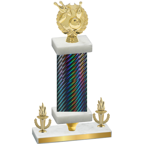 Premium Single Black Carbon Fiber Victory Bowling Trophy