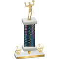 Premium Single Black Carbon Fiber Second Place Volleyball Trophy