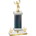 Premium Single Black Carbon Fiber Third Place Volleyball Trophy