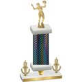 Premium Single Black Carbon Fiber Victory Volleyball Trophy
