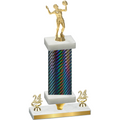 Premium Single Black Carbon Fiber Year Volleyball Trophy