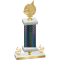 Premium Single Black Carbon Fiber Fourth Place Volleyball Trophy
