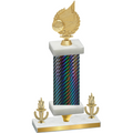 Premium Single Black Carbon Fiber Victory Volleyball Trophy