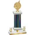 Premium Single Black Carbon Fiber Year Volleyball Trophy