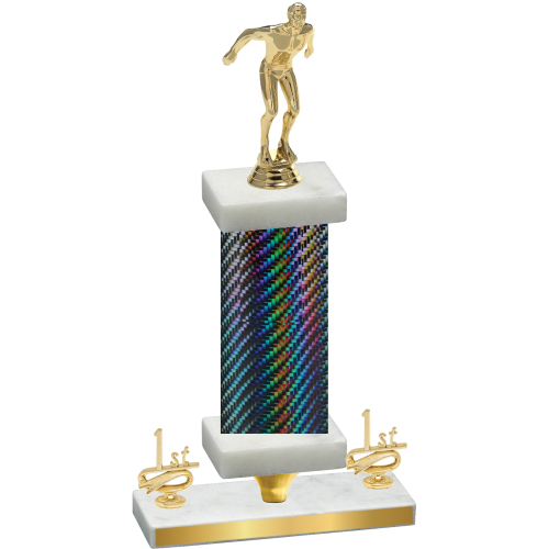 Premium Single Black Carbon Fiber First Place Swimming Trophy