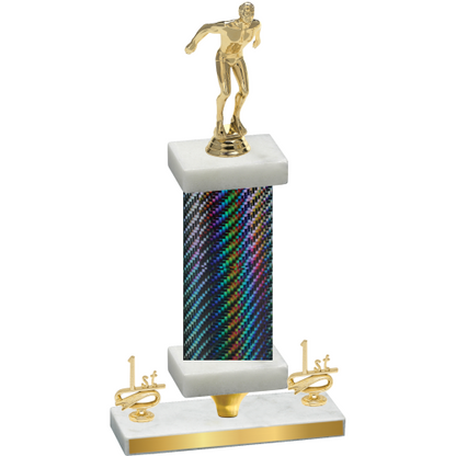 Premium Single Black Carbon Fiber First Place Swimming Trophy