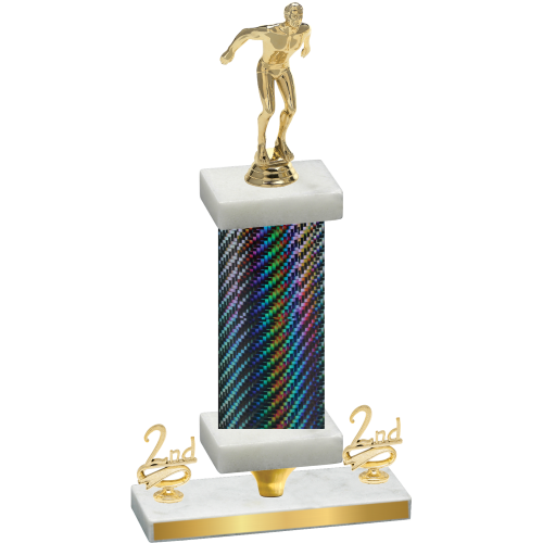 Premium Single Black Carbon Fiber Second Place Swimming Trophy