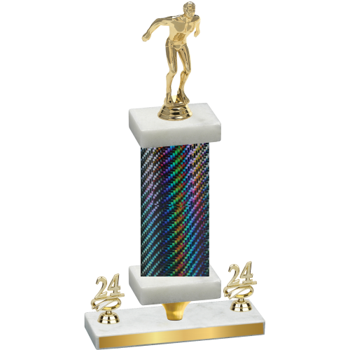 Premium Single Black Carbon Fiber Year Swimming Trophy