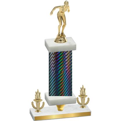 Premium Single Black Carbon Fiber Victory Tennis Trophy