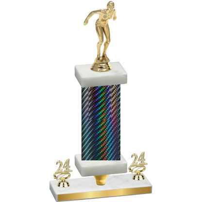 Premium Single Black Carbon Fiber Year Tennis Trophy