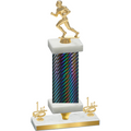 Premium Single Black Carbon Fiber First Place Football Trophy