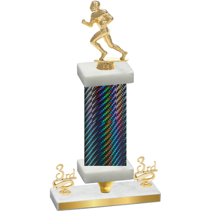 Premium Single Black Carbon Fiber Third Place Football Trophy