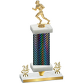 Premium Single Black Carbon Fiber Year Football Trophy