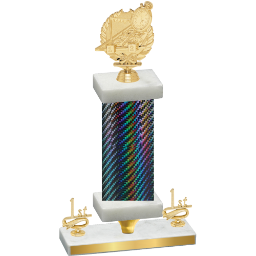 Premium Single Black Carbon Fiber First Place Swimming Trophy