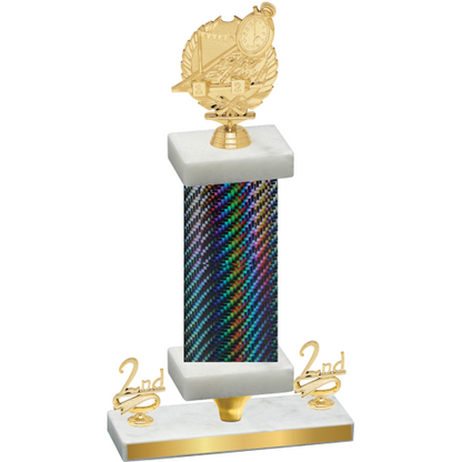 Premium Single Black Carbon Fiber Second Place Swimming Trophy