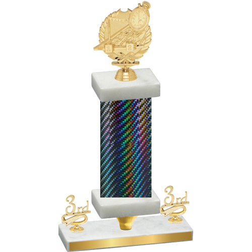 Premium Single Black Carbon Fiber Third Place Swimming Trophy