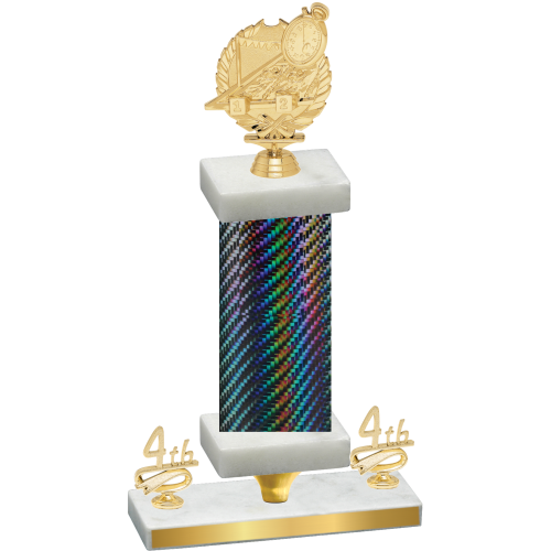 Premium Single Black Carbon Fiber Fourth Place Swimming Trophy