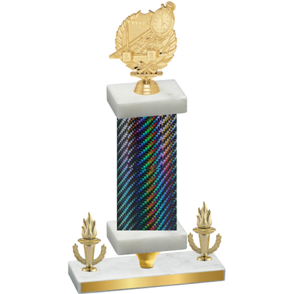 Premium Single Black Carbon Fiber Victory Swimming Trophy