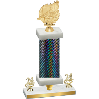 Premium Single Black Carbon Fiber Year Swimming Trophy