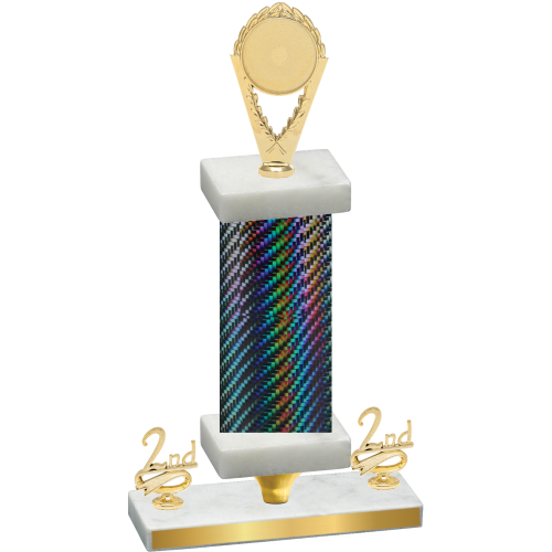 Premium Single Black Carbon Fiber Second Place Insert Trophy