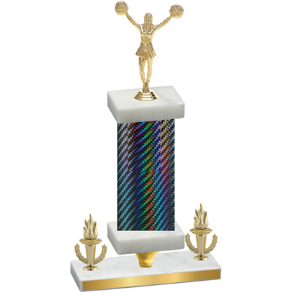 Premium Single Black Carbon Fiber Victory Cheerleading Trophy