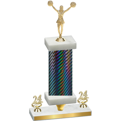 Premium Single Black Carbon Fiber Year Cheerleading Trophy