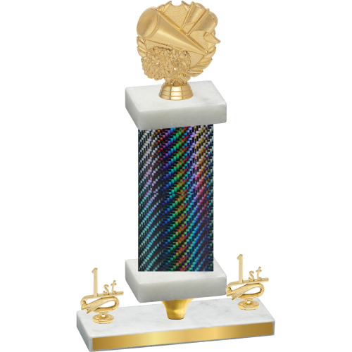 Premium Single Black Carbon Fiber First Place Cheerleading Trophy