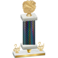 Premium Single Black Carbon Fiber Second Place Cheerleading Trophy