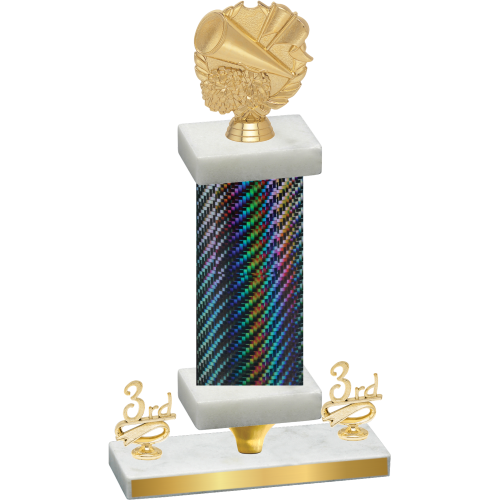 Premium Single Black Carbon Fiber Third Place Cheerleading Trophy