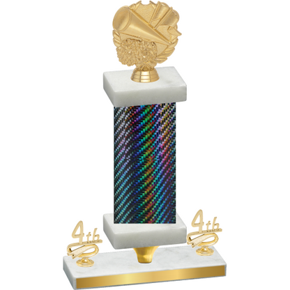 Premium Single Black Carbon Fiber Fourth Place Cheerleading Trophy