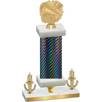 Premium Single Black Carbon Fiber Victory Cheerleading Trophy