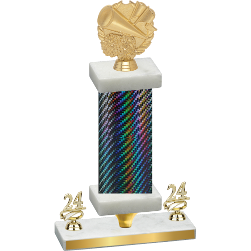 Premium Single Black Carbon Fiber Year Cheerleading Trophy