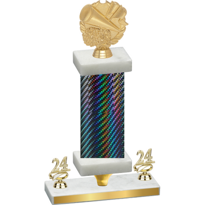 Premium Single Black Carbon Fiber Year Cheerleading Trophy
