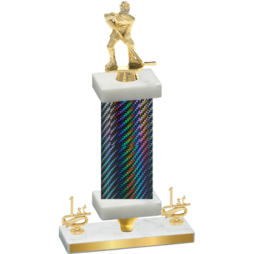 Premium Single Black Carbon Fiber First Place Hockey Trophy