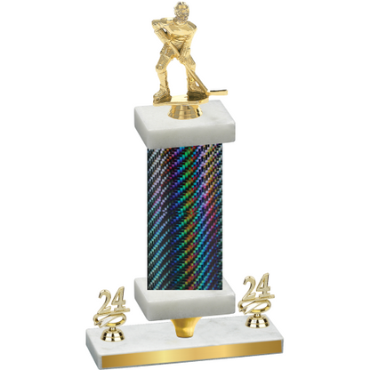 Premium Single Black Carbon Fiber Year Hockey Trophy