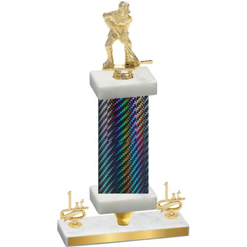 Premium Single Black Carbon Fiber First Place Hockey Trophy