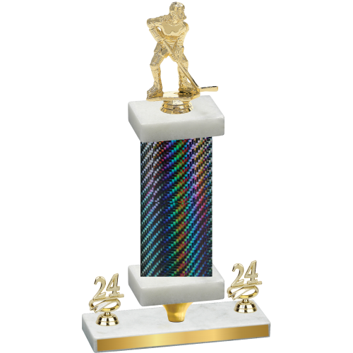 Premium Single Black Carbon Fiber Year Hockey Trophy