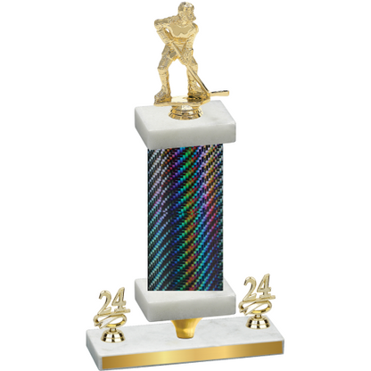 Premium Single Black Carbon Fiber Year Hockey Trophy