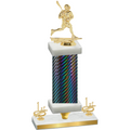 Premium Single Black Carbon Fiber First Place Lacrosse Trophy