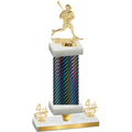 Premium Single Black Carbon Fiber Fourth Place Lacrosse Trophy