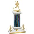Premium Single Black Carbon Fiber Victory Lacrosse Trophy