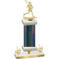 Premium Single Black Carbon Fiber First Place Lacrosse Trophy