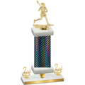 Premium Single Black Carbon Fiber Second Place Lacrosse Trophy